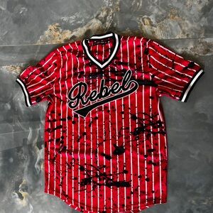Red and Black Striped Rebel Jersey